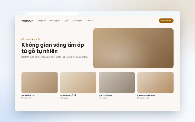 Giao diện Website thương hiệu & catalog nội thất